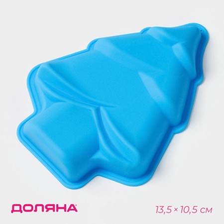 Baking uniform "Christmas tree", silicone, 13.5 × 10.5 cm, blue color-1