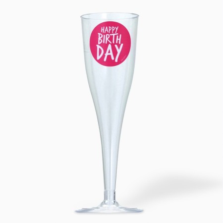 A set of plastic glasses for champagne "Happy Birthday", a cheerful holiday, 150 ml-1