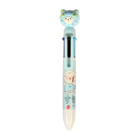 Ballpoint pen 6-color "Bear", 0.5 mm, blue body