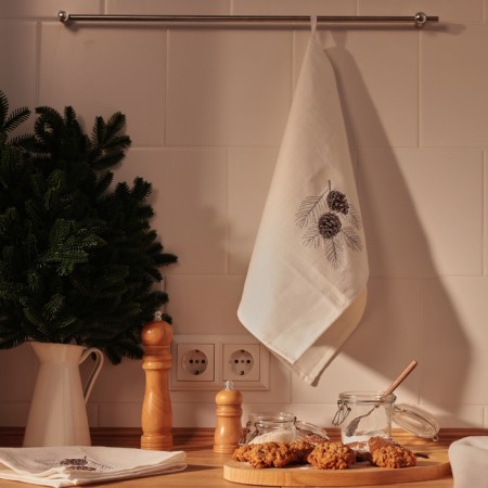 A towel with embroidery SL Home "New Year" 40x70, flax 100% 360 g/m2-10