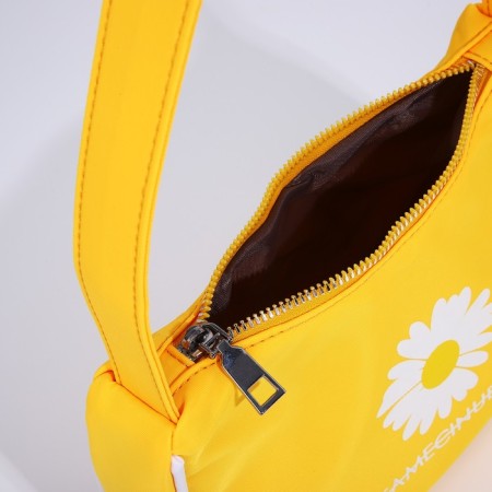 Youth bag with zipper, yellow color-4