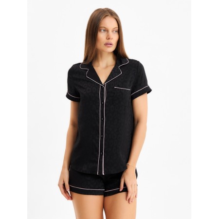 Women's pajamas (shirt and shorts) KAFTAN LEO Black Collection Rr 48-50