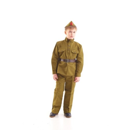 Military costume, gymnast, belt, cap, trousers, 8-10 years old, height 140-152 cm