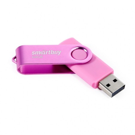 Flash drive Smartbuy Twist, 64 GB, USB 2.0, th Up 25 MB/s, PLO up to 15 Mb/s, pink