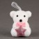 A toy of foam "Bear" with a pink bow, 8 cm