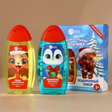 New Year. Gift set for a boy, shower gel and hair shampoo, 2x250 ml