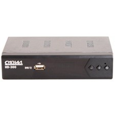 ТВ приставка DVB-T2 Сигнал HD-300 ЭДО ХИТ, металл, дисплей, обучаемый пульт ДУ