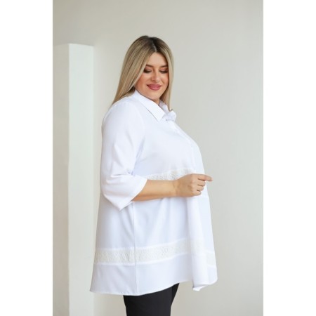 Female blouse, size 56, white color-3