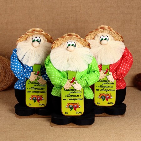 Amulet - brownie "Ivanovich with a bottle", h = 40 cm-5