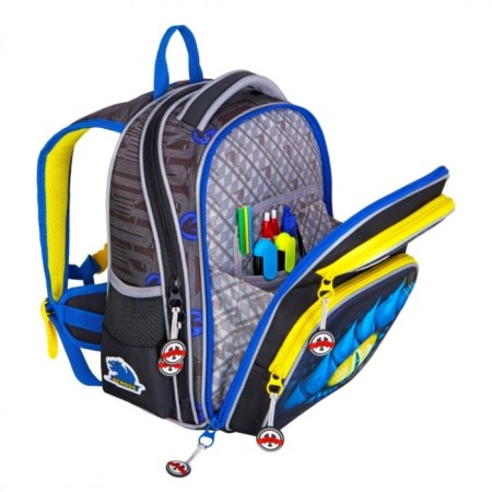 Frame backpack 35 x 28 x 15 cm, Across 178, filling: bag, pencil case, blue ACR22-178-2-4