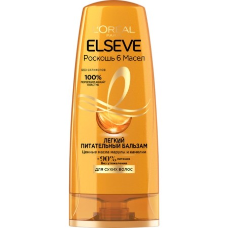 Hair balm Elseve "Luxury 6 oils" for dry hair, 200 ml