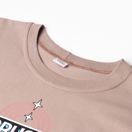 Children's Minaku T -shirt, beige color, height 134 cm-4