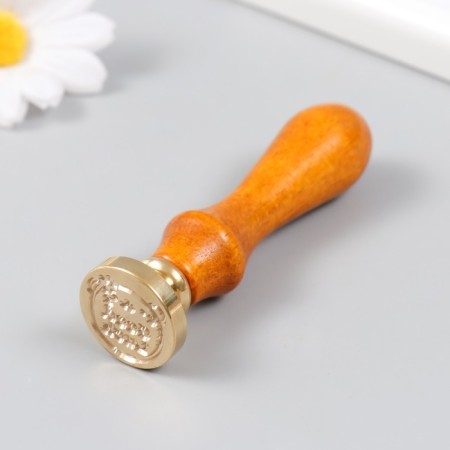 Printing for wax with a wooden handle "Teddy Bear - Good luck" 9x2.5x2.5 cm-4