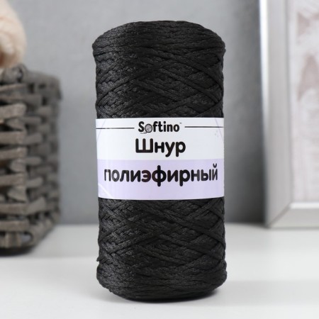 Knitting cord 100% polyester 1mm 200m/75 ± 10g (13-black)-3