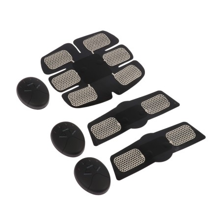 Massage for the press and hands of Luazon LEM-37, 6 modes, 3 remote control, 6HAAA (not in set), black