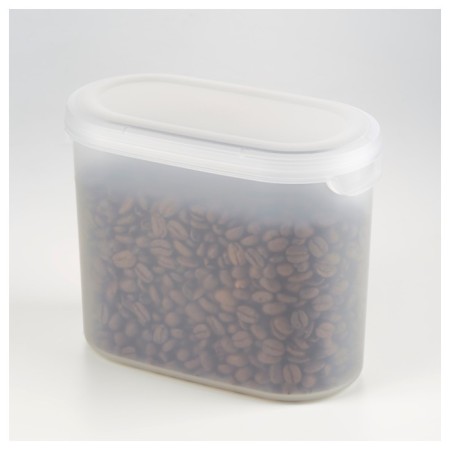 Container with a lid of ectig for bulk products, 1.1 l, white color