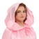 Carnival cloak adult, atlas, pink color, length 120cm