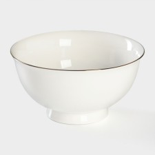 Porcelain bowl “Golden line”, 700 ml, white color