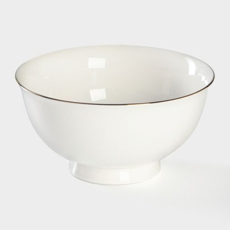 Porcelain bowl “Golden line”, 700 ml, white color