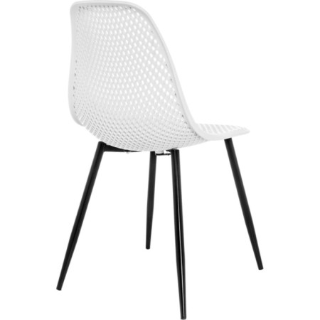 Metal frame chair Vero metal/plastic, black/white 47x52x84 cm-3