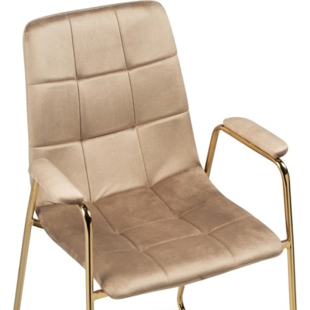 LANA Metal/velor, gold/beige 57x56x88 cm stool-4