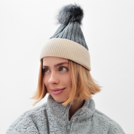 Women's hat minku, gray color, rr 58-60