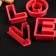 A set of forms for cutting the cookies “Love”, 4 pcs, 6 × 5.5 × 1.5 cm, red color red