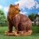 Garden figure "Bear sitting big" brown, 40x50x48cm