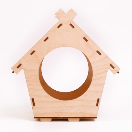 Wooden birdhouse - bird feeder "House"-2