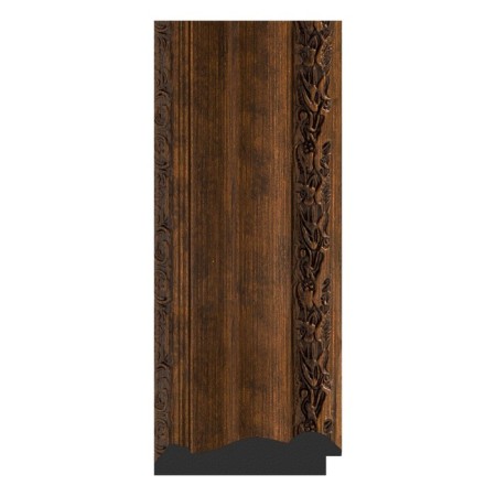 Mirror with engraving in the baguette frame, aged bronze with an ornament of 120 mm, 92x92 cm-2