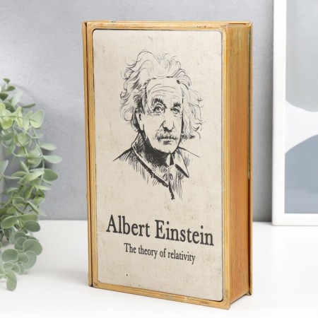 Broke-book metal, glass "Albert Einstein. Theory of relativity" 26x16x5 cm-1