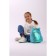 Baby backpack for a girl with sequins "Unicorn", a lightning department, blue color