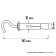 Anchor bolt of the bison, with a hook, yellow -recorded, 10x50 mm, 40 pcs
