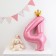 Foil ball 40 "" number 4 with crown ", pink color