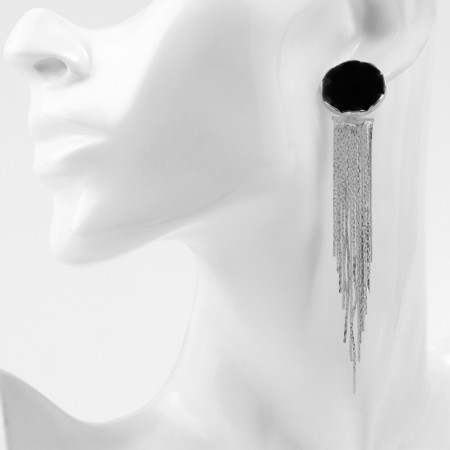 Earrings Assorted "Valkyrie" flowing rain, color silver-3