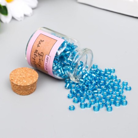 Round 6/0 beads in the bottle "Blue" transparent-color 20 g-1