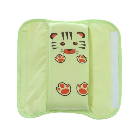 A cushion on the safety belt "Tigerok", light green with orange paws-3