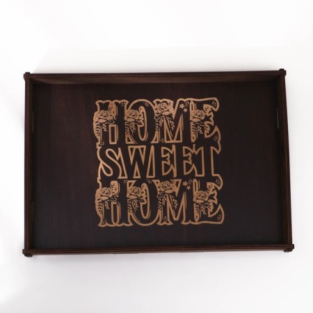 Wooden tray with engraving, 35.3 x24.8 x4 cm-3