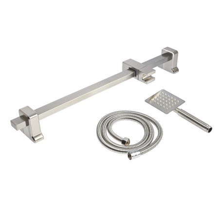 Shower set Zein S1001, square, stand, holder, stainless steel, satin-8