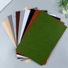A set of felt (hard) 1 mm 20x30 cm 10 sheets. Dark assortment