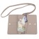 Bag for documents, genuine leather, beige 14x10x2 cm