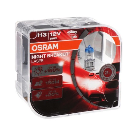 Car lamp Osram Night Breaker Laser +150%, H3, 12 V, 55 W, set 2 pcs, 64151NL-HCB