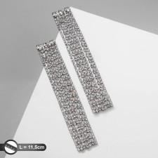 Hanging earrings with rhinestones 
