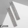 Hanging earrings with rhinestones "Waterfall" three beads, white color in silver, 11.5 cm