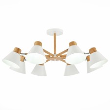 Ceiling EVOLUCE lamp. Sle103702-08. BUVE. 8x60 watts, E27, 85.5x85.5x37 cm, color light wood, white