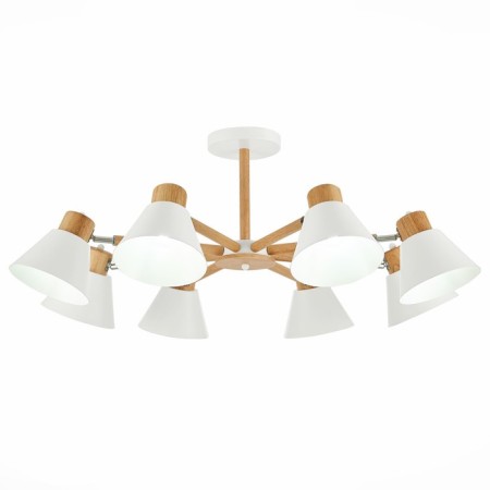 Ceiling EVOLUCE lamp. Sle103702-08. BUVE. 8x60 watts, E27, 85.5x85.5x37 cm, color light wood, white