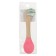 A spoon for nursery for feeding crumb I (silicone, bamboo), pink color