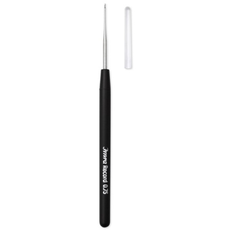 Imra Record hook for thin yarn, steel, soft handle, steel, 0.75 mm-1