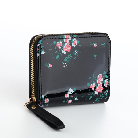 Women's wallet with lightning, black color