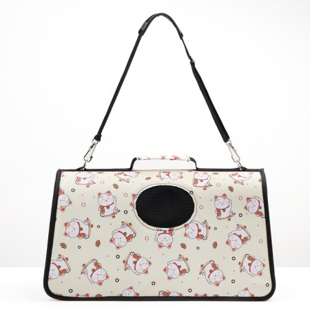 Bag - carrying for animals "cats", size L, 53 x 21 x 29 cm, beige-1